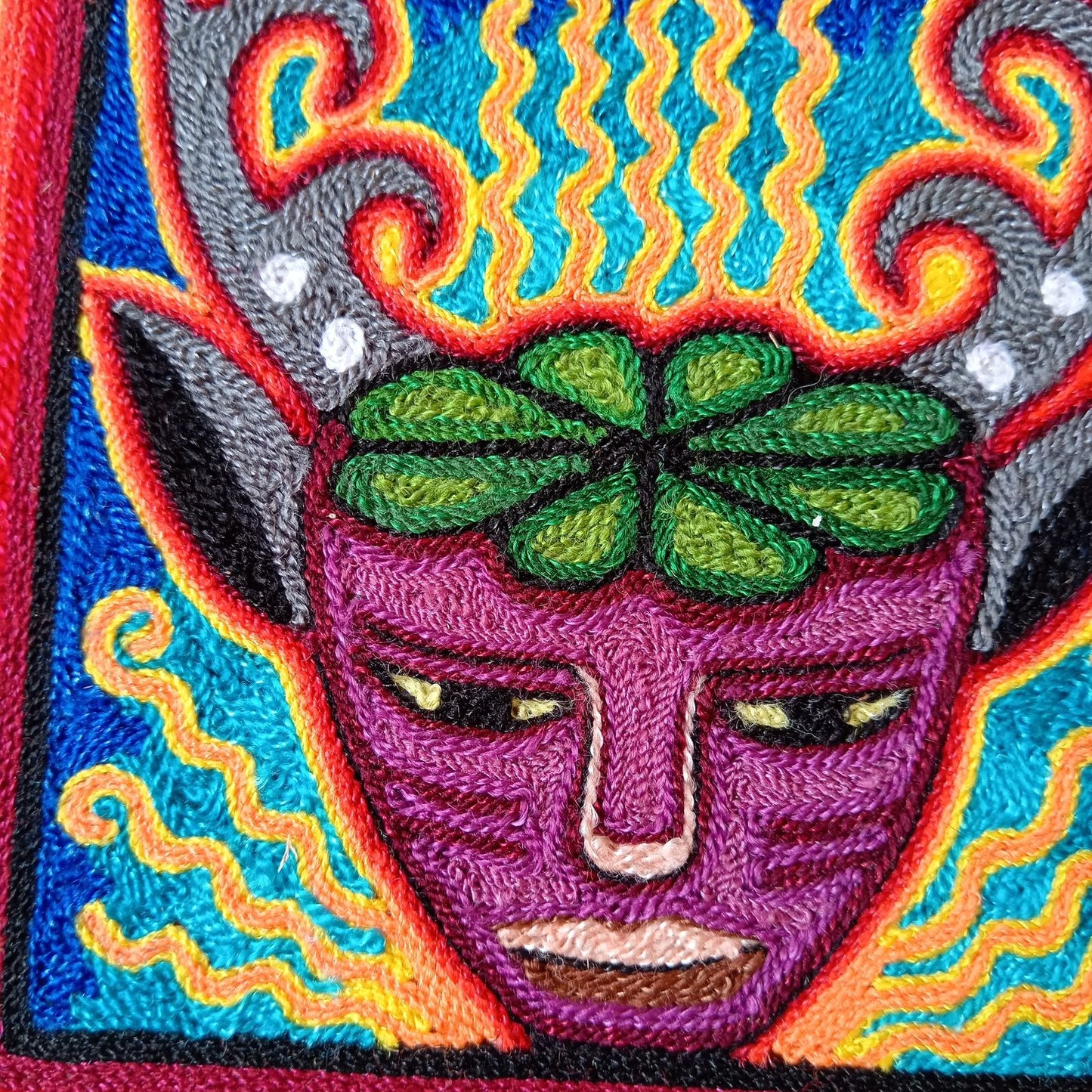 Huichol Mexican Folk Art Yarn Painting by Neikame PP8522