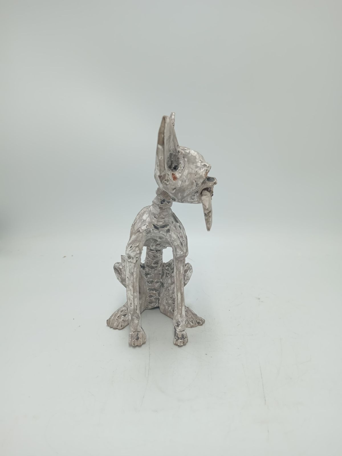 Beutiful Oaxacan Wood Carving Skeleton Dog, By Alejandrino Fuentes PP8525