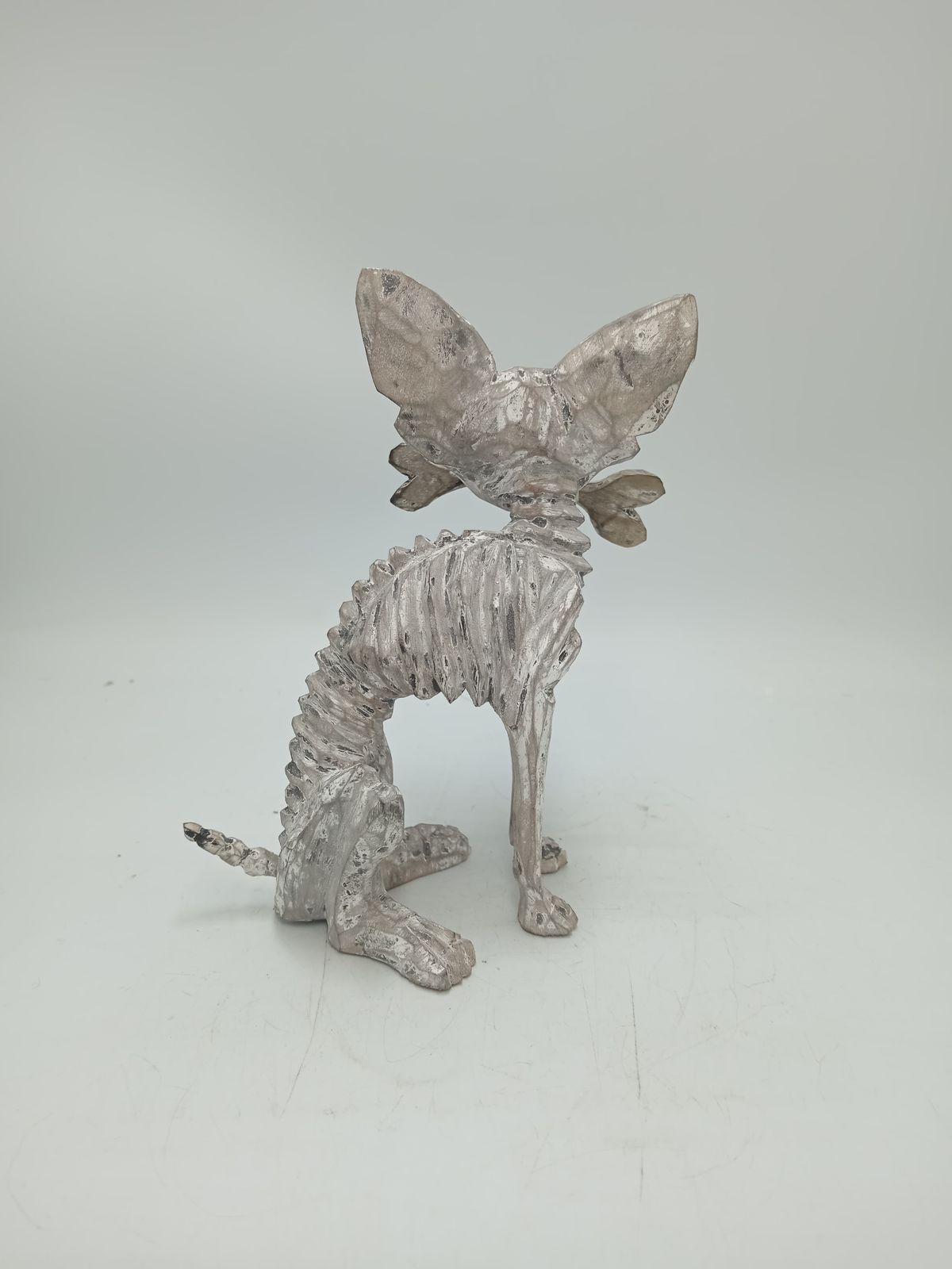 Beutiful Oaxacan Wood Carving Skeleton Dog, By Alejandrino Fuentes PP8525