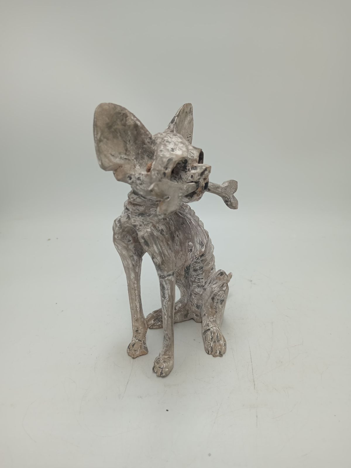 Beutiful Oaxacan Wood Carving Skeleton Dog, By Alejandrino Fuentes PP8526