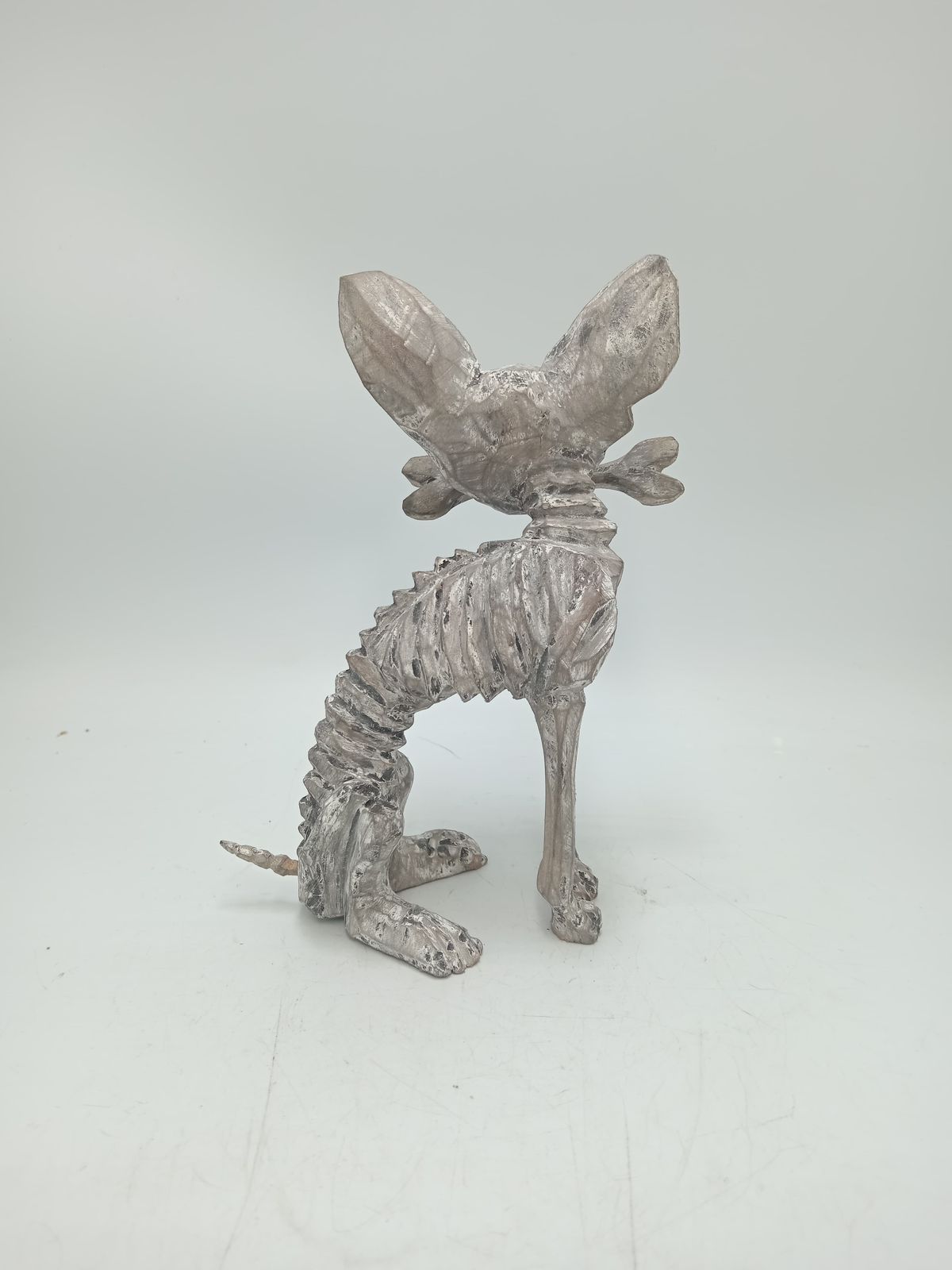 Beutiful Oaxacan Wood Carving Skeleton Dog, By Alejandrino Fuentes PP8527