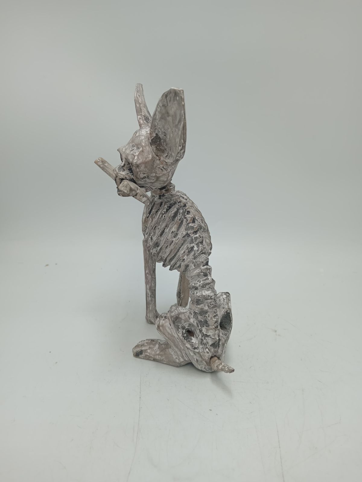 Beutiful Oaxacan Wood Carving Skeleton Dog, By Alejandrino Fuentes PP8527