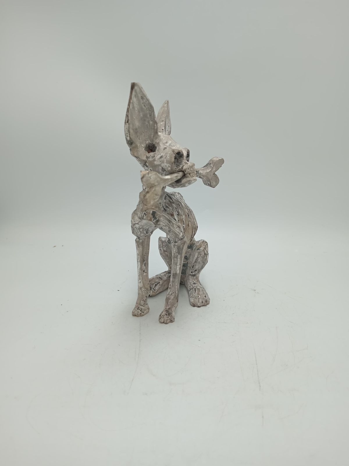 Beutiful Oaxacan Wood Carving Skeleton Dog, By Alejandrino Fuentes PP8529