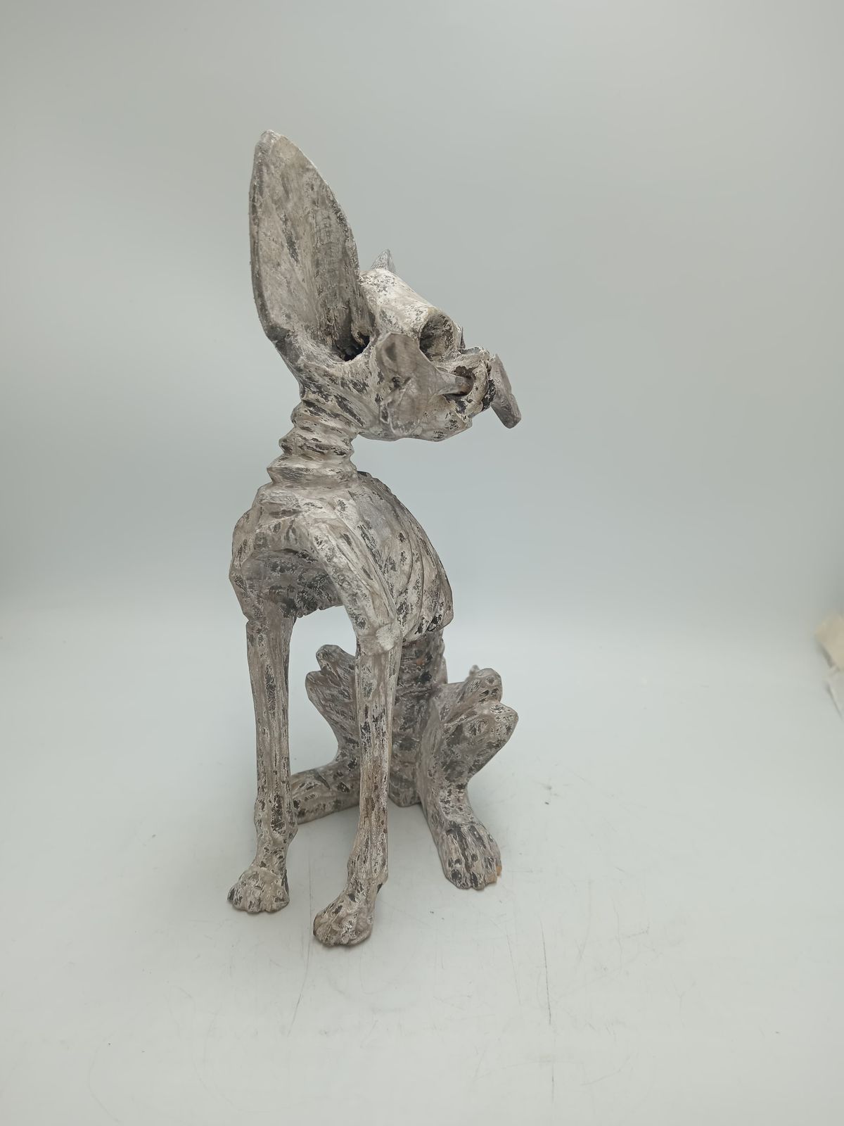 Beutiful Oaxacan Wood Carving Skeleton Dog, By Alejandrino Fuentes PP8530
