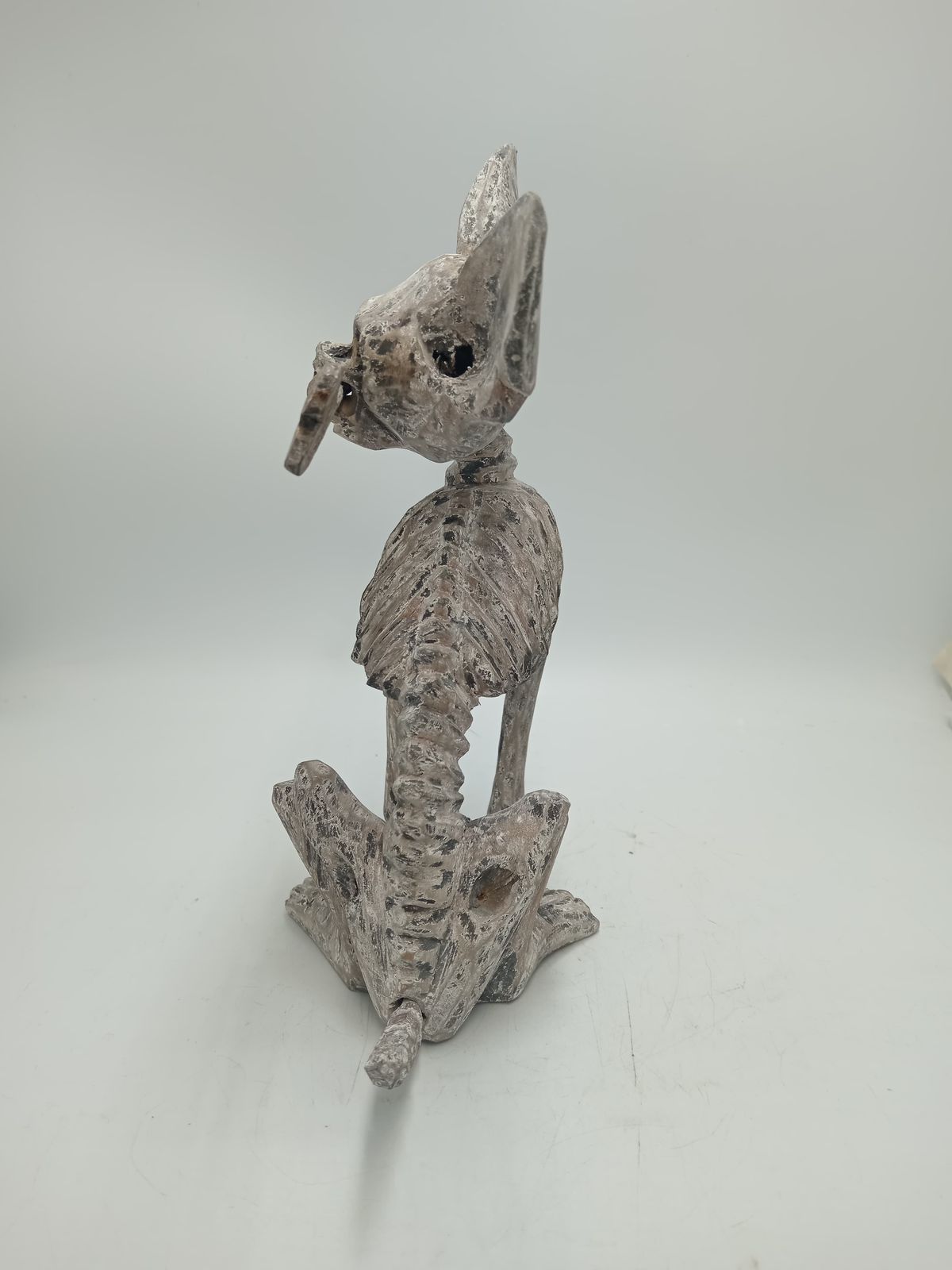 Beutiful Oaxacan Wood Carving Skeleton Dog, By Alejandrino Fuentes PP8530