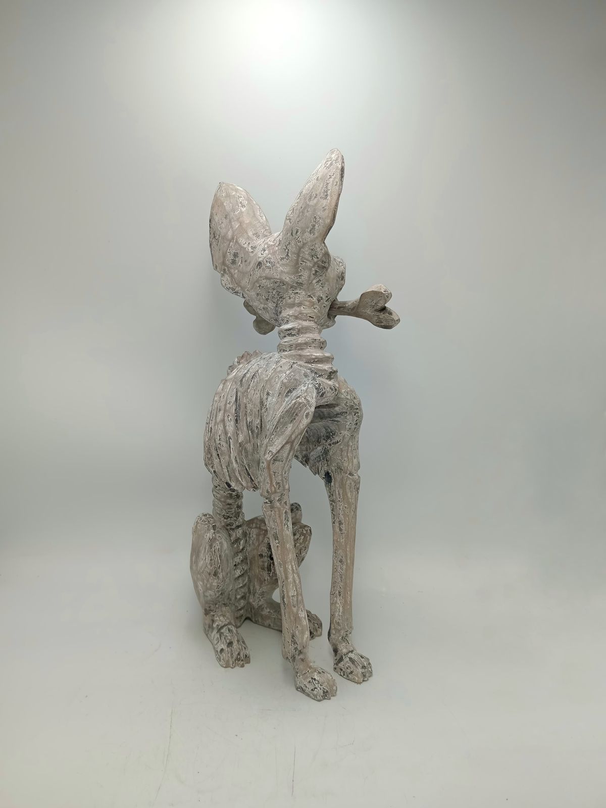 Beutiful Oaxacan Wood Carving Skeleton Dog, By Alejandrino Fuentes PP8533