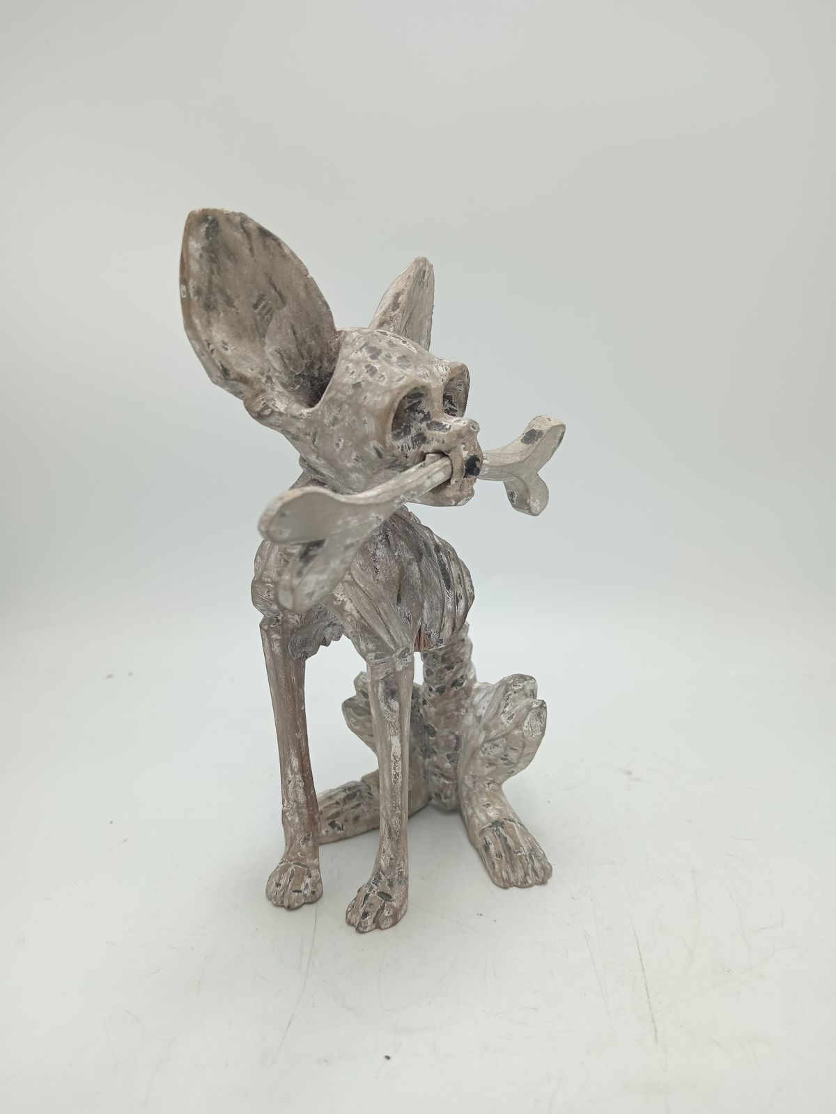 Beutiful Oaxacan Wood Carving Skeleton Dog, By Alejandrino Fuentes PP8524