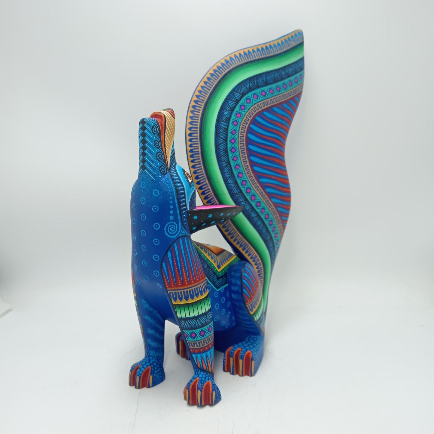 Mexican Oaxacan Wood Carving Coyote By Julia Fuentes PP8548