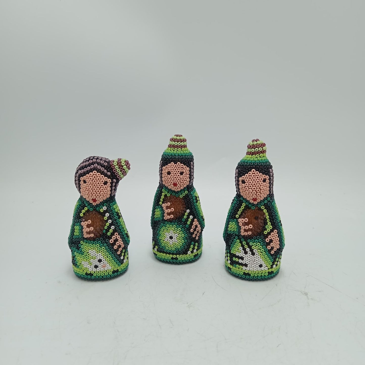 Hand Beaded Huichol Mexican Folk Art Nativity Set By Mayola Villa PP8554