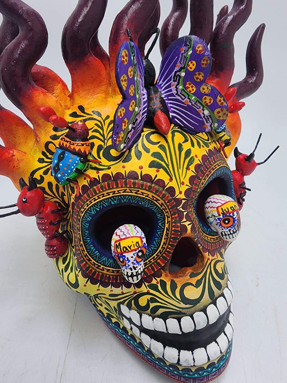Day Of the Dead Ceramics Human Skull By Alfonso Castillo PP8576
