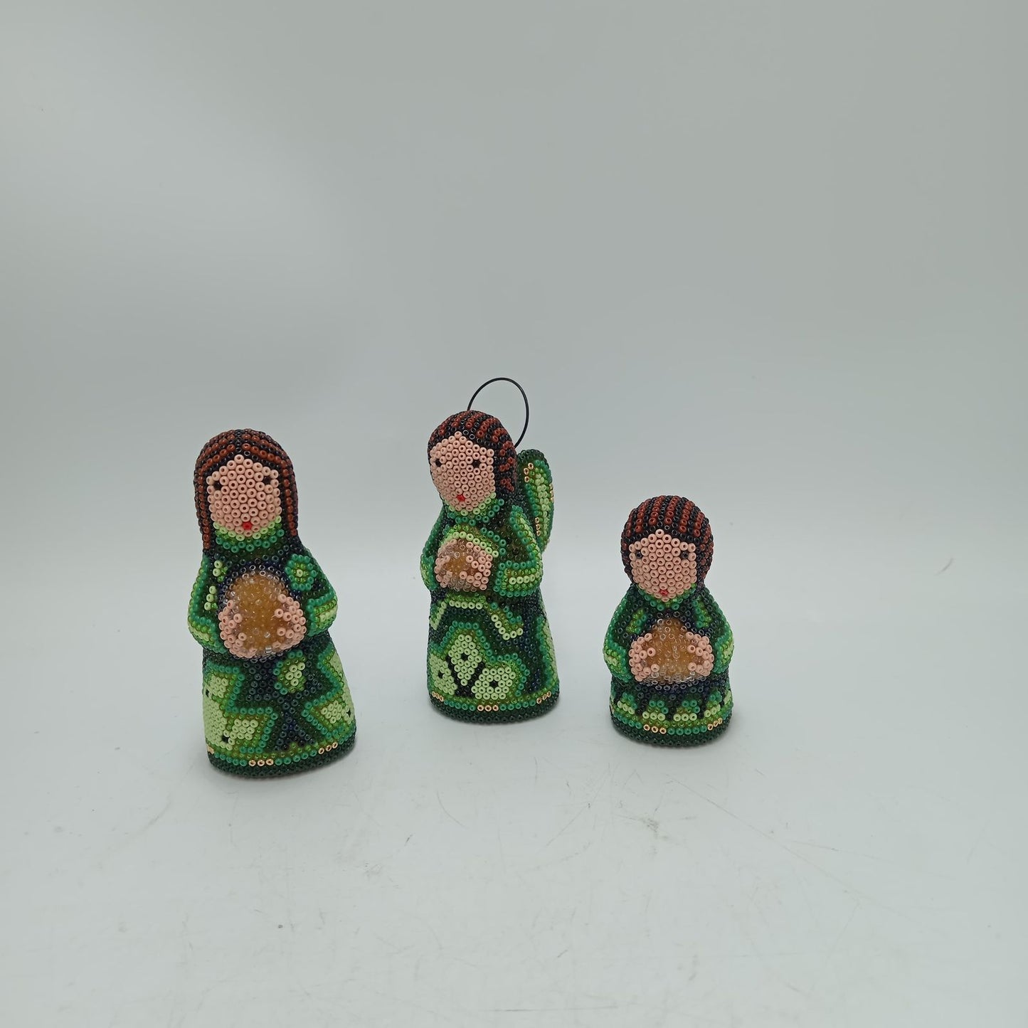 Hand Beaded Huichol Mexican Folk Art Nativity Set By Mayola Villa PP8579