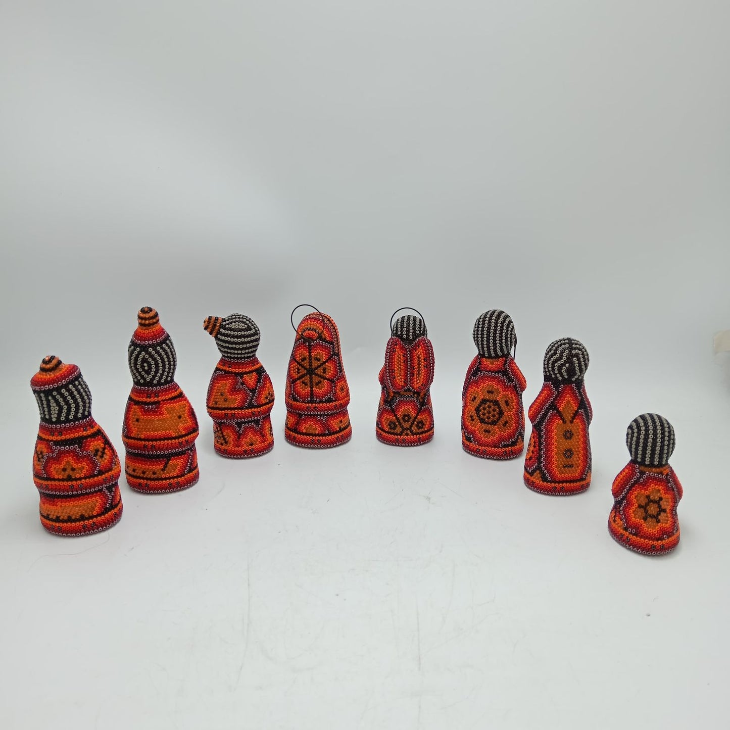 Hand Beaded Huichol Mexican Folk Art Nativity Set By Mayola Villa PP8580