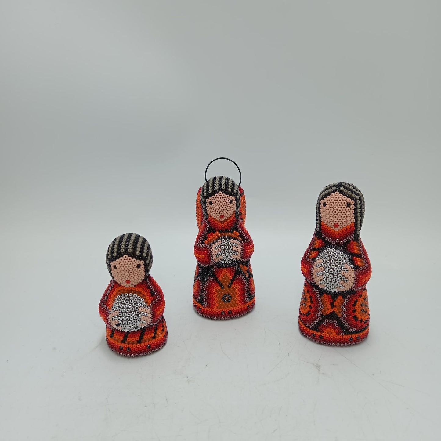 Hand Beaded Huichol Mexican Folk Art Nativity Set By Mayola Villa PP8580