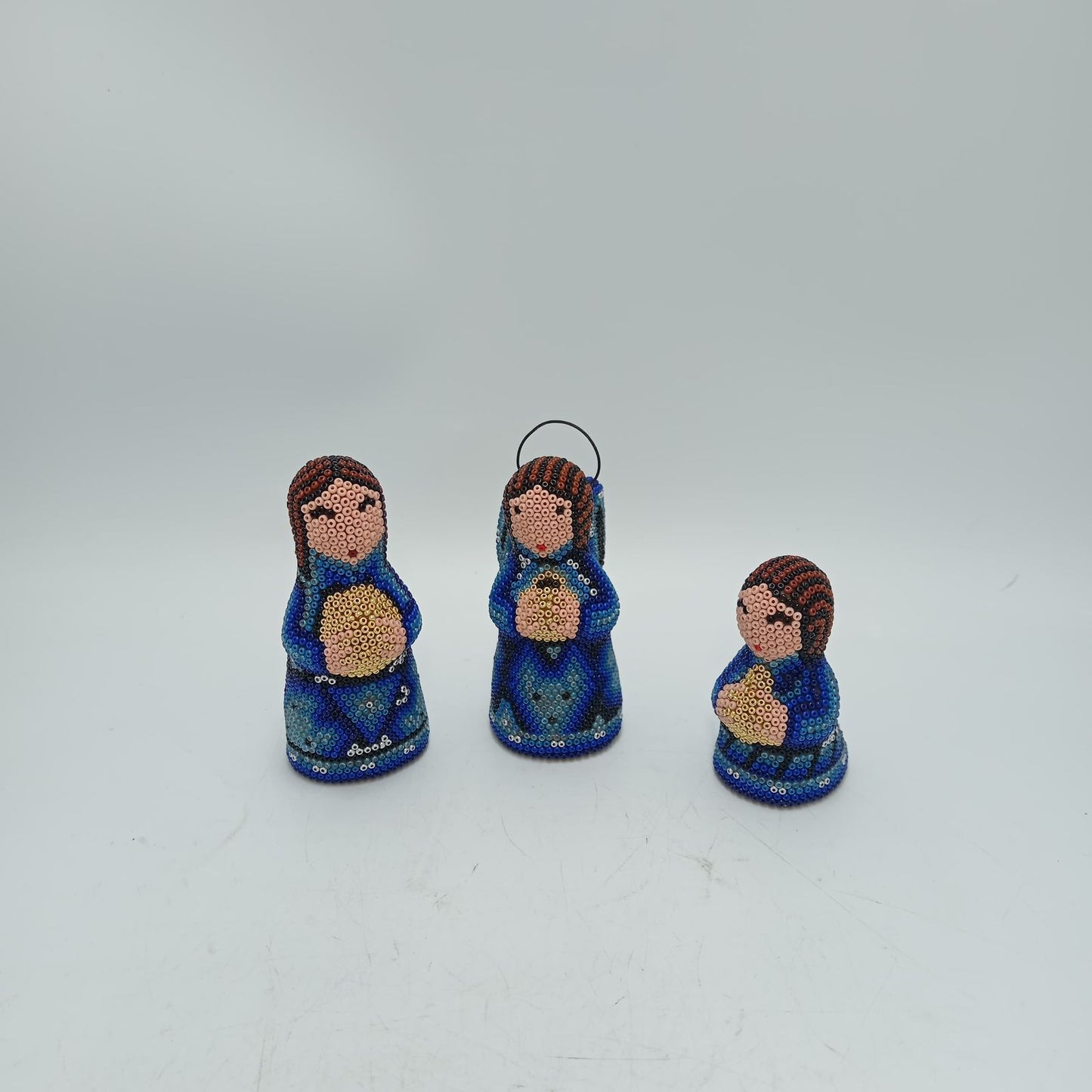 Hand Beaded Huichol Mexican Folk Art Nativity Set By Mayola Villa PP8581