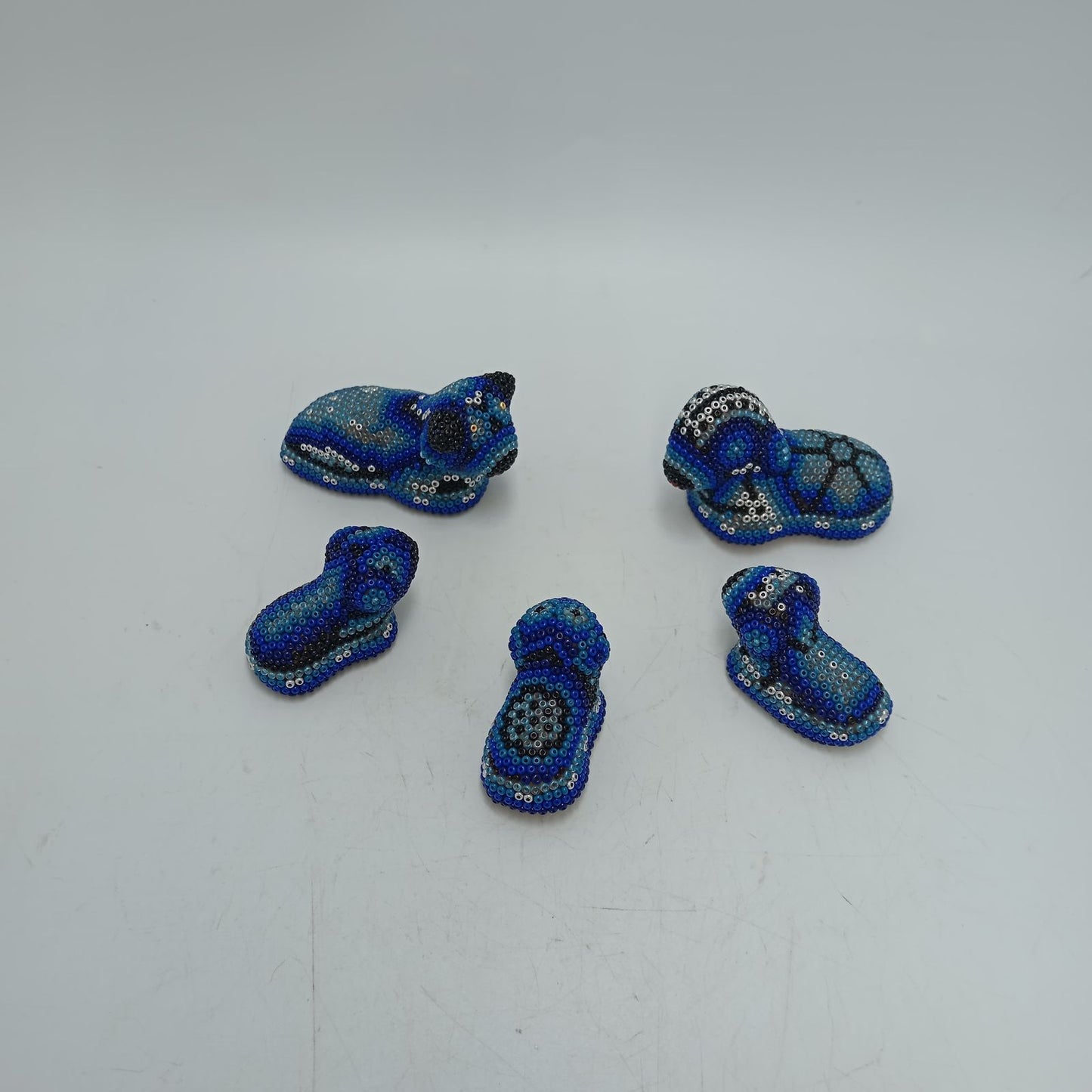 Hand Beaded Huichol Mexican Folk Art Nativity Set By Mayola Villa PP8581