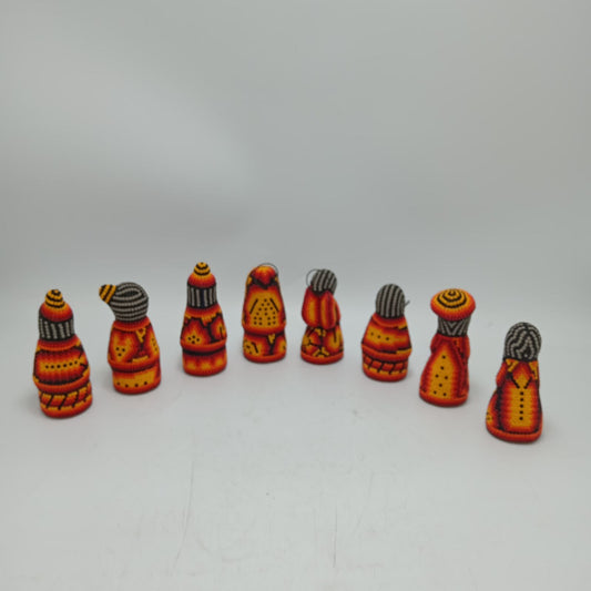 Hand Beaded Huichol Mexican Folk Art Nativity Set By Mayola Villa PP8583