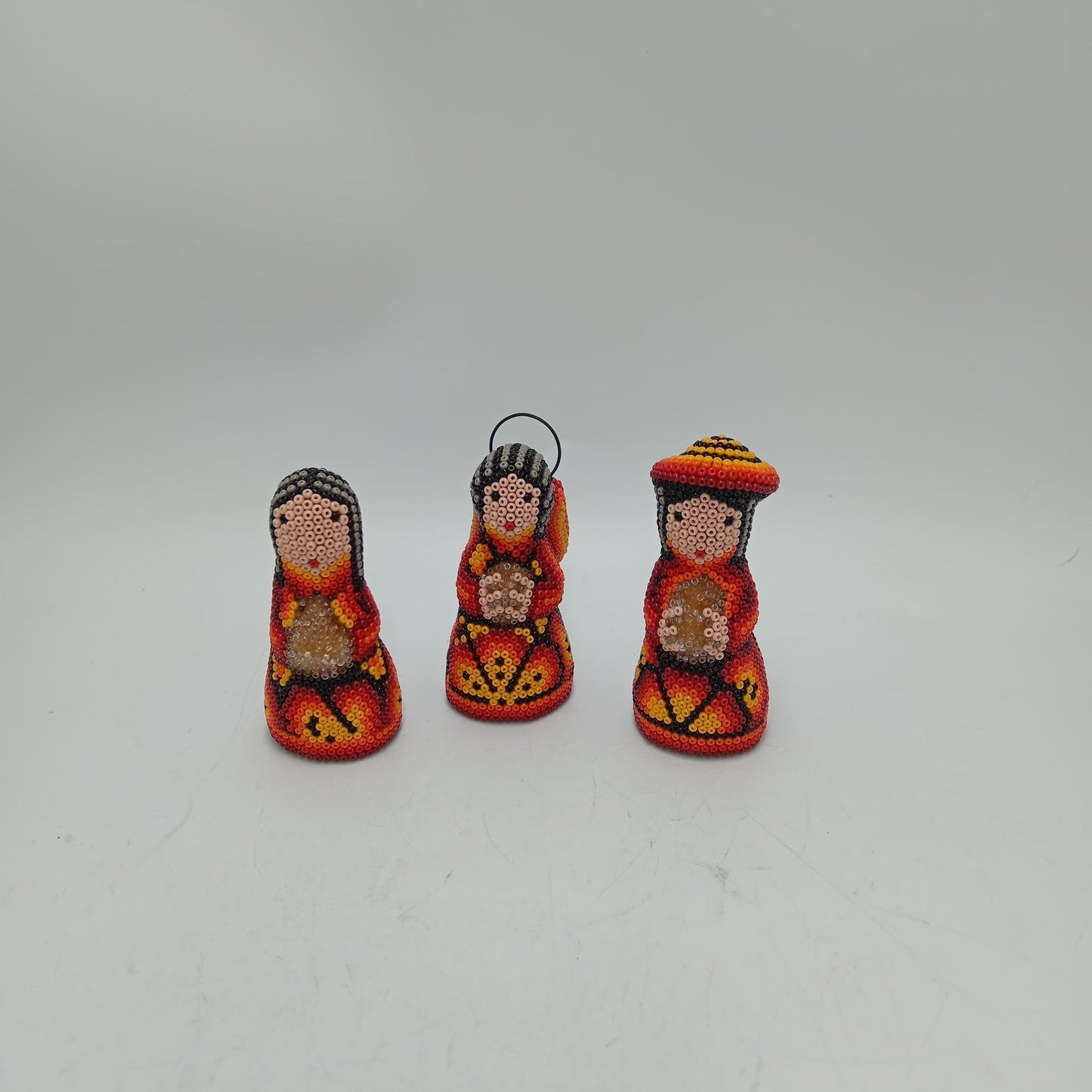 Hand Beaded Huichol Mexican Folk Art Nativity Set By Mayola Villa PP8583