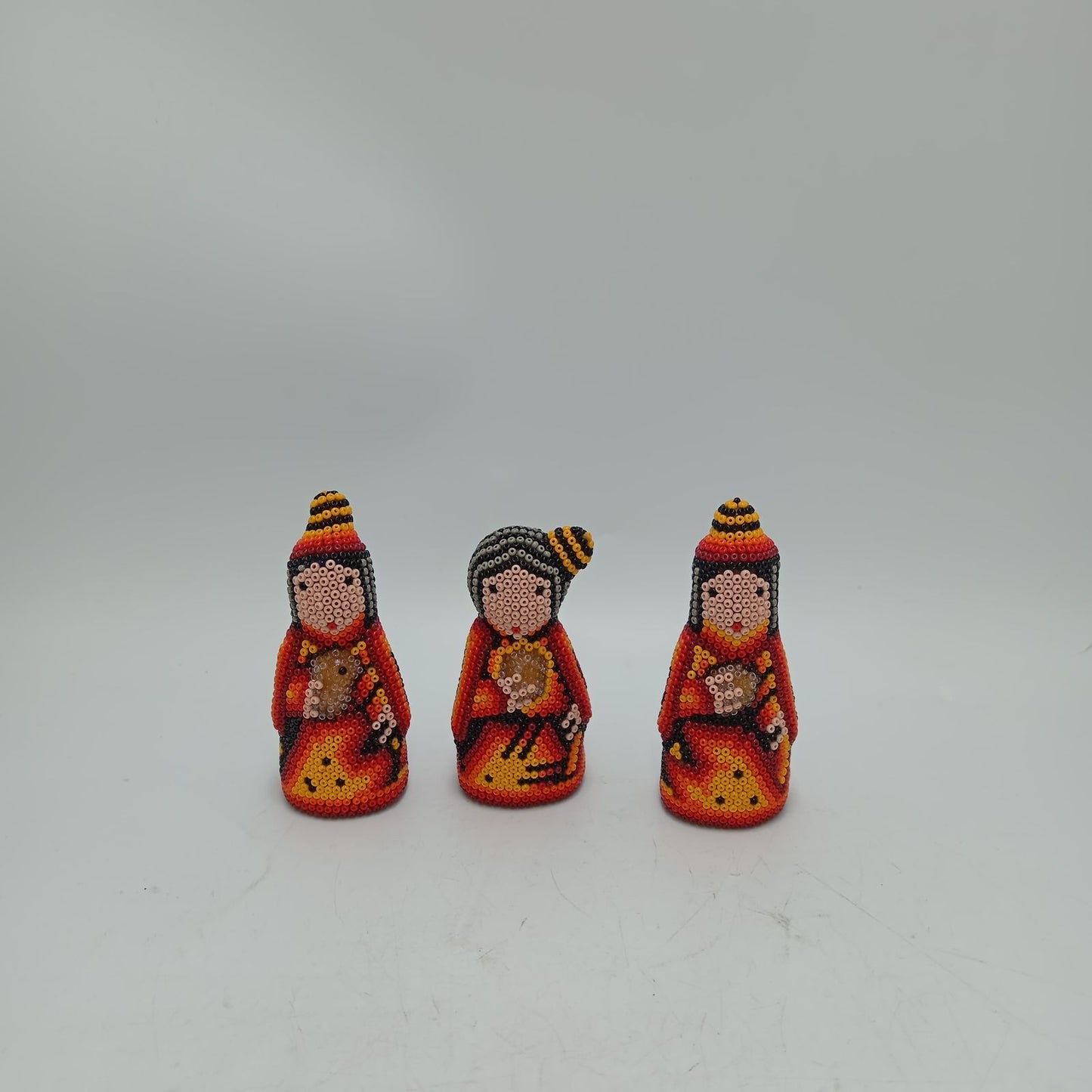 Hand Beaded Huichol Mexican Folk Art Nativity Set By Mayola Villa PP8583