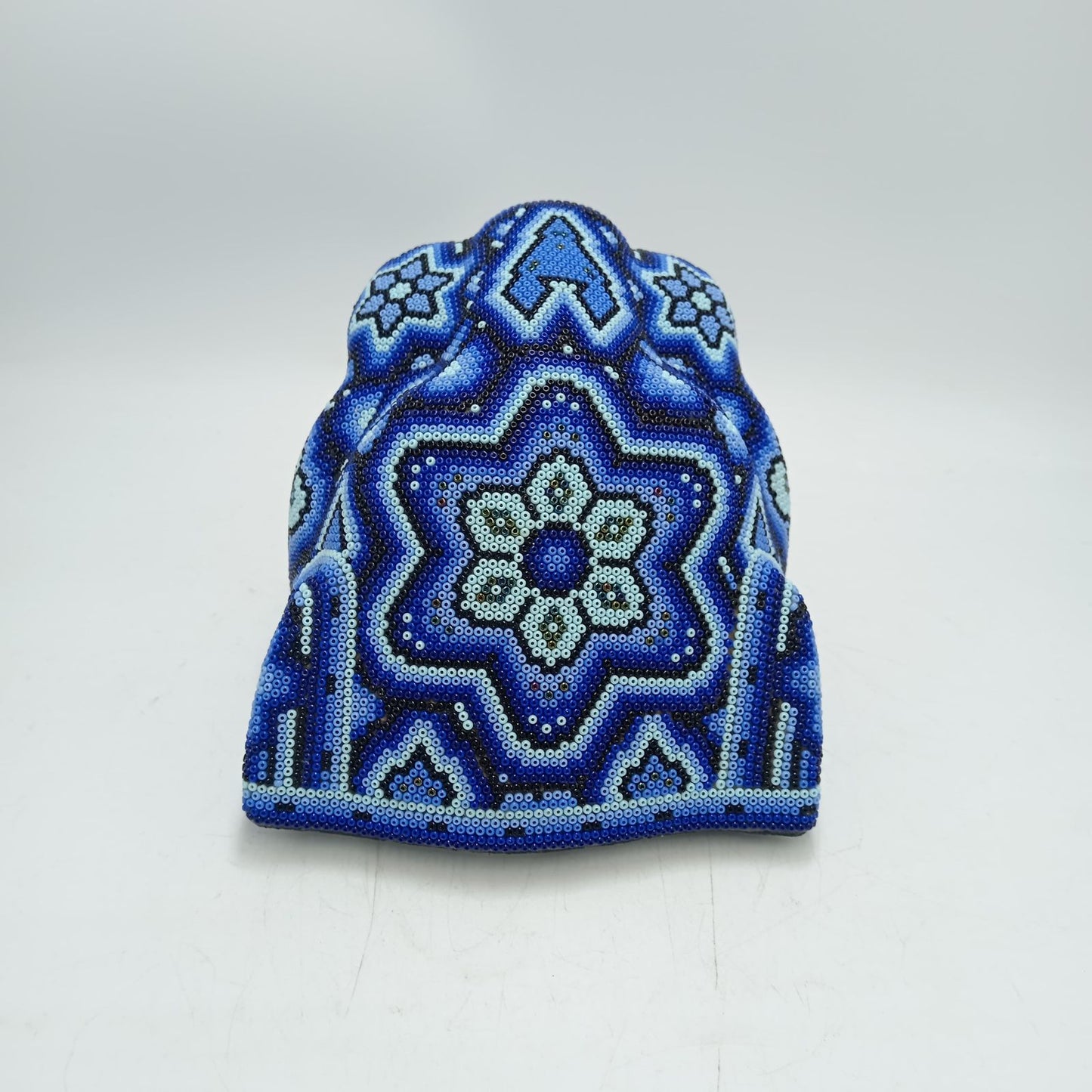 Huichol Mexican Hand Beaded Jaguar Head By Isandro Villa Lopez PP8617 Oaxaca