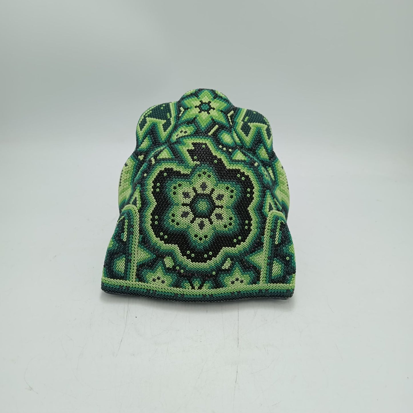 Huichol Mexican Hand Beaded Jaguar Head By Isandro Villa Lopez PP8618 Oaxaca