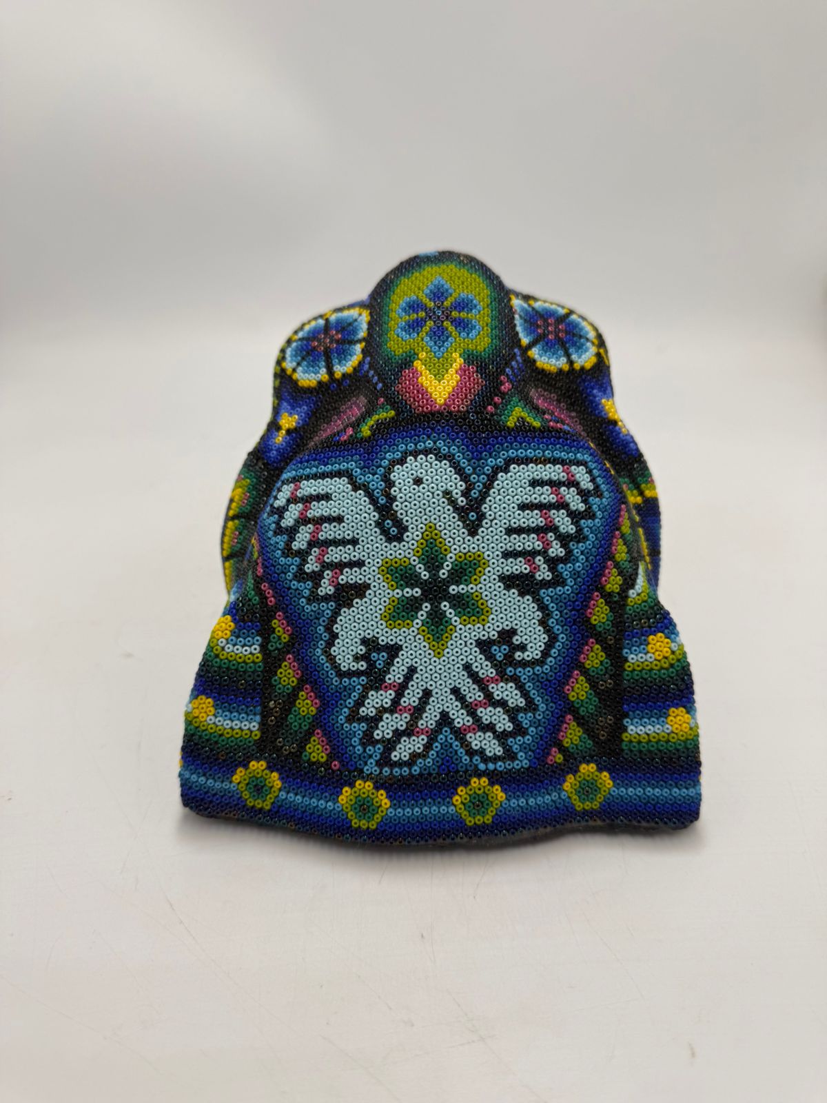 Mexican Huichol Hand Beaded Jaguar Head By Octaviano Villa Lopez PP8616 Oaxaca