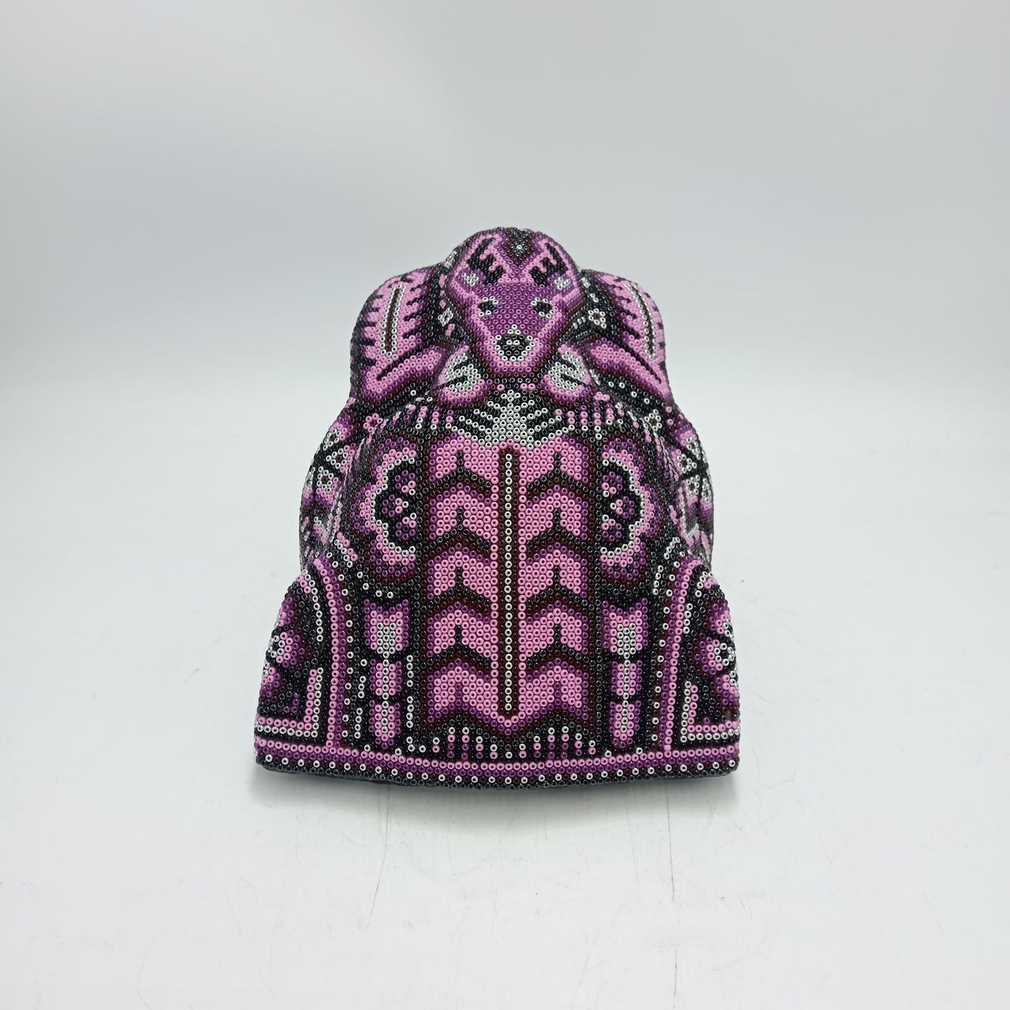 Huichol Mexican Hand Beaded Jaguar Head By Isandro Villa Lopez PP8629