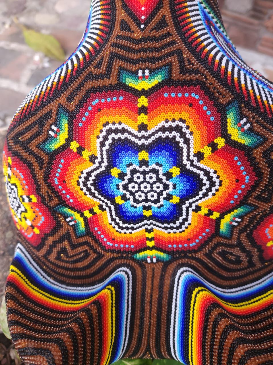 Mexican Huichol Hand Beaded Wolf Head By Santos Bautista PP8635 Oaxaca