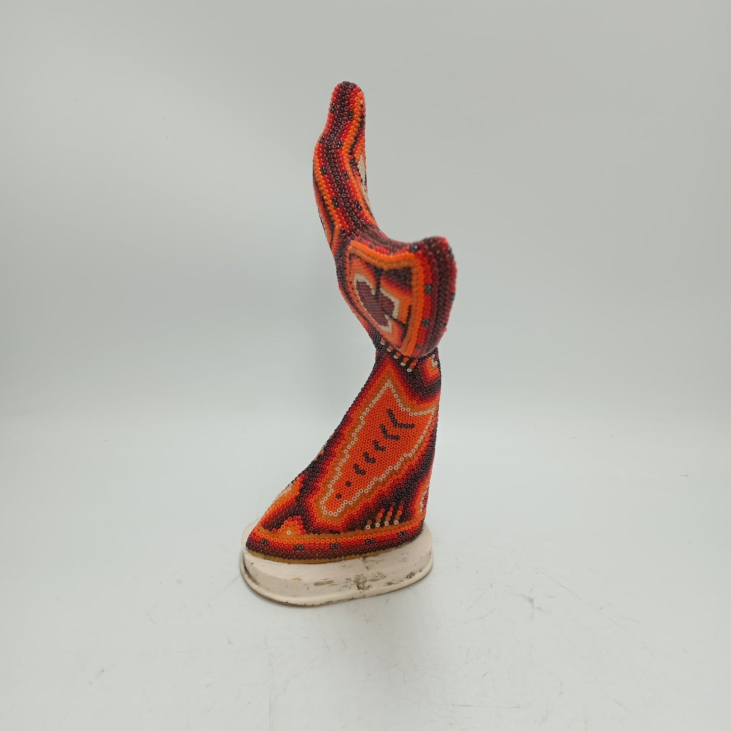 Mexican Folk Art Huichol Beaded Whale Tail By Mayola Villa Lopez PP8639