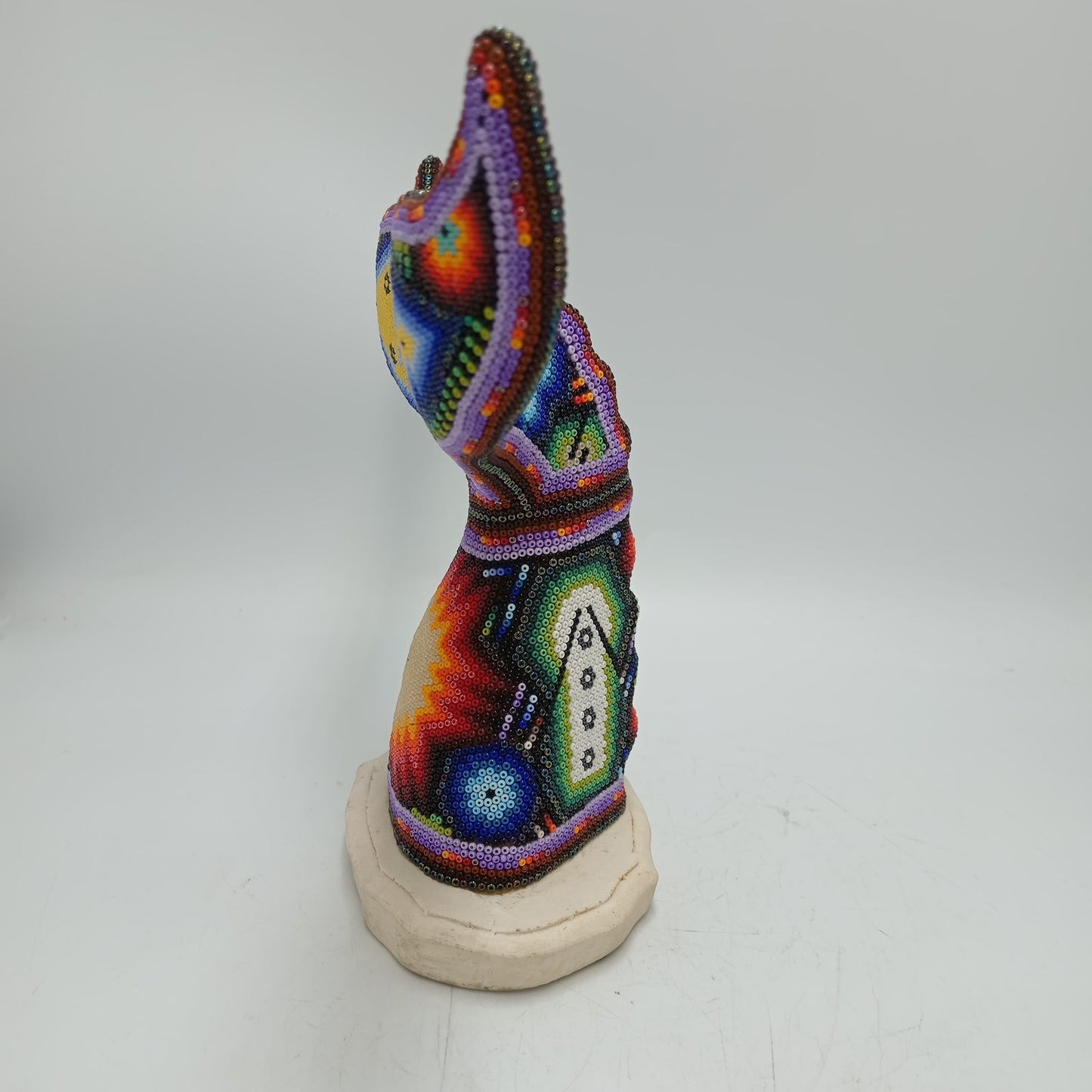 Mexican Folk Art Huichol Beaded Whale Tail By Mayola Villa Lopez PP8640