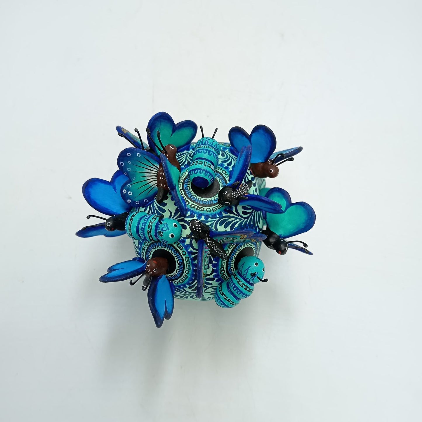 Day Of The Dead Ceramics Butterflys Human Skull By Alfonso Castillo PP8656