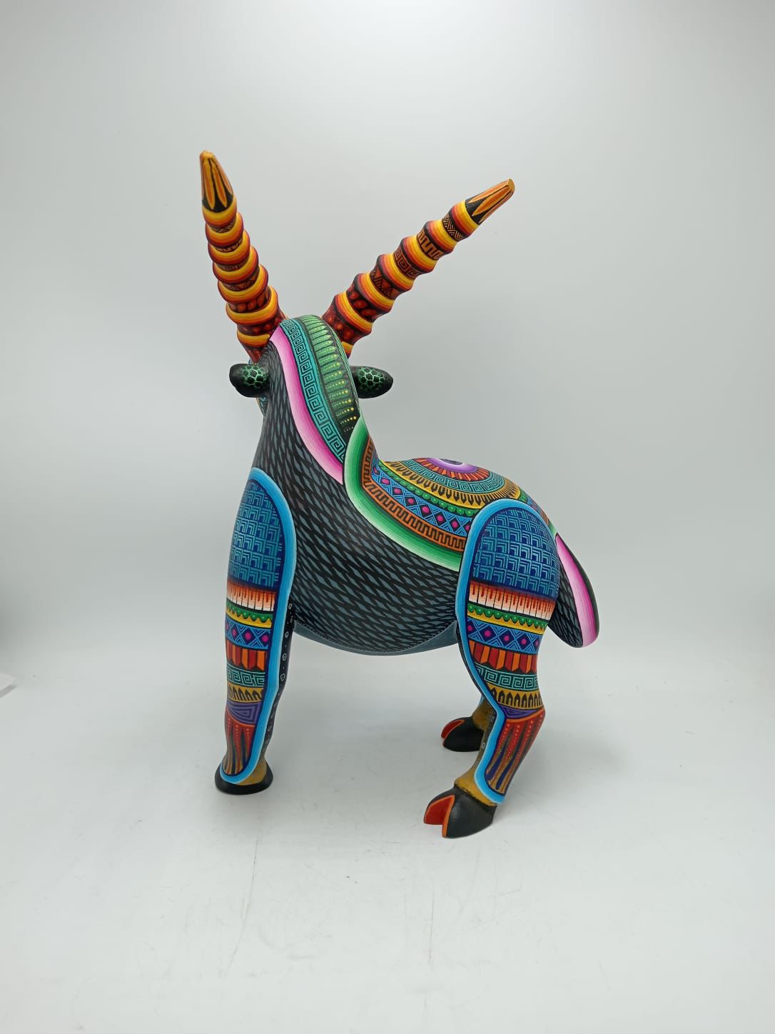 Mexican Oaxacan Wood Carving Goat By Julia Fuentes PP8547