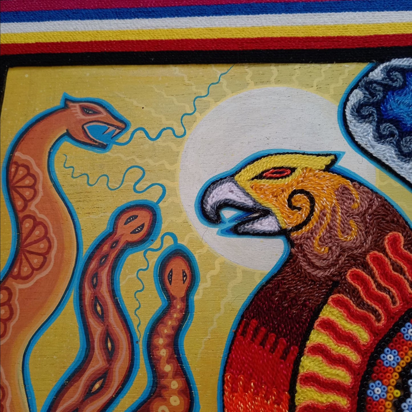 Huichol Mexican Folk Art Yarn Painting by Neikame PP8590