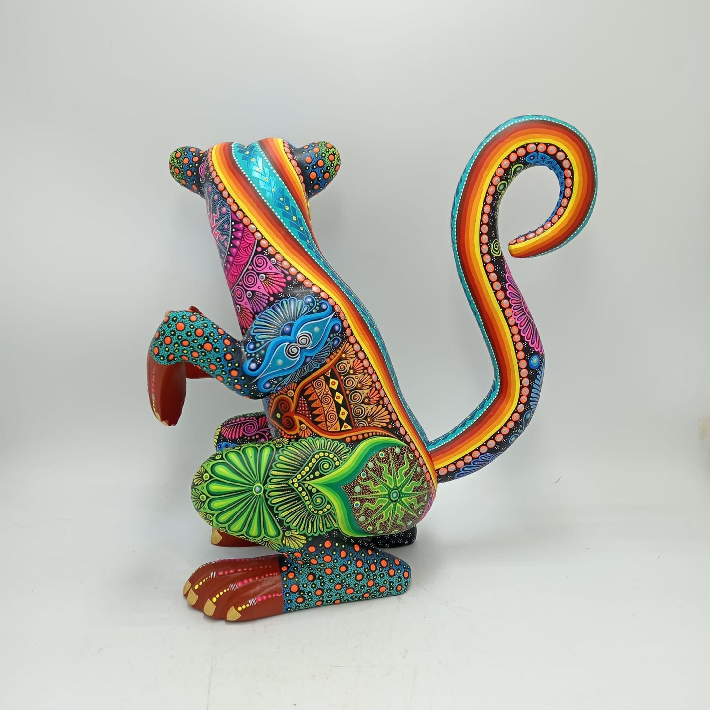 Mexican Folk Art Oaxacan Wood Carving Alebrije Hand Made, Monkey By Luis Sosa PP8658
