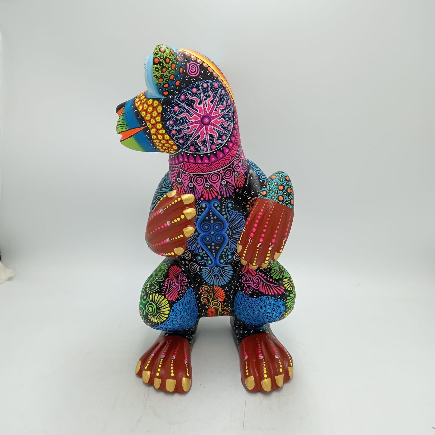 Mexican Folk Art Oaxacan Wood Carving Alebrije Hand Made, Monkey By Luis Sosa PP8658