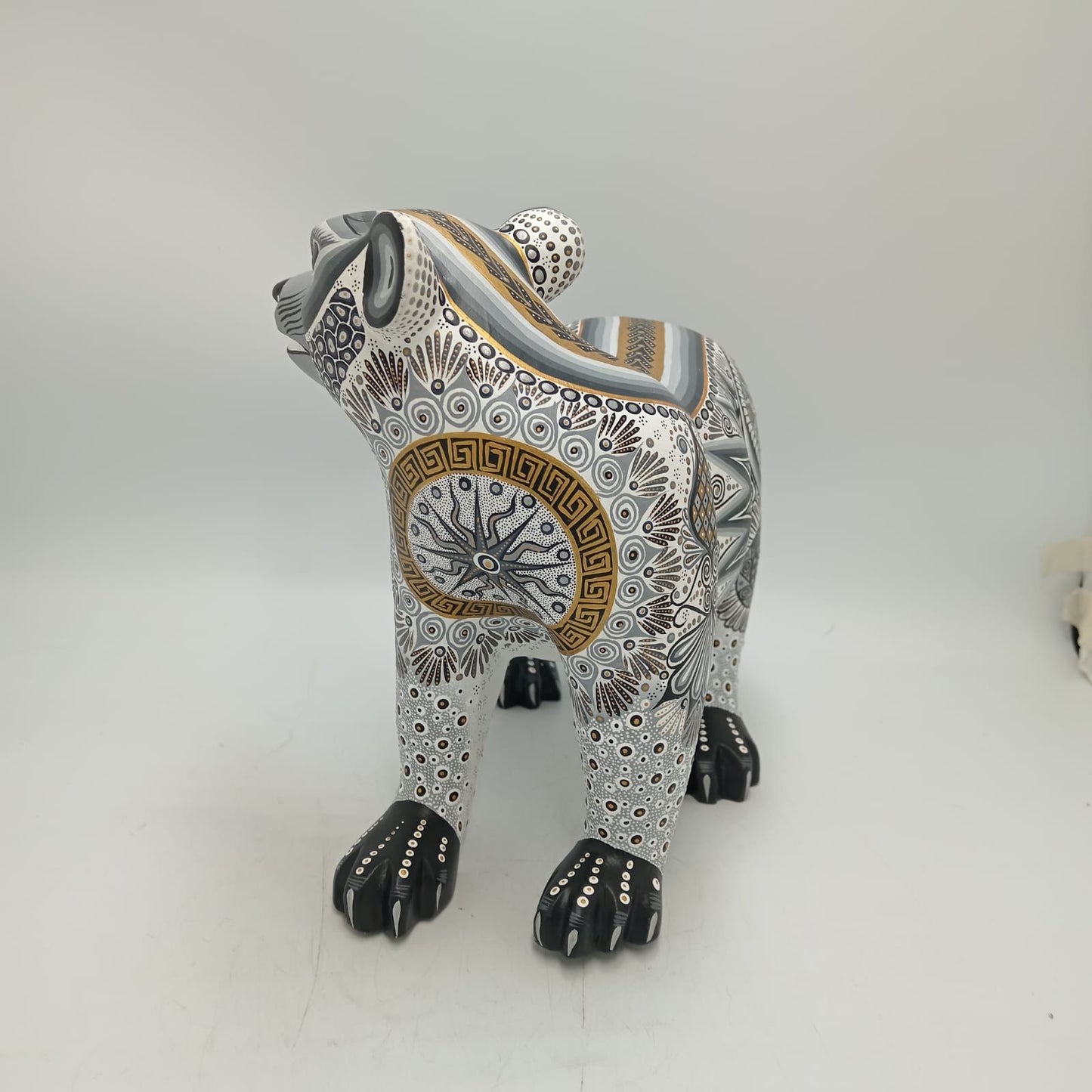 Mexican Folk Art Oaxacan Wood Carving Alebrije Hand Made, Bear By Luis Sosa PP8659