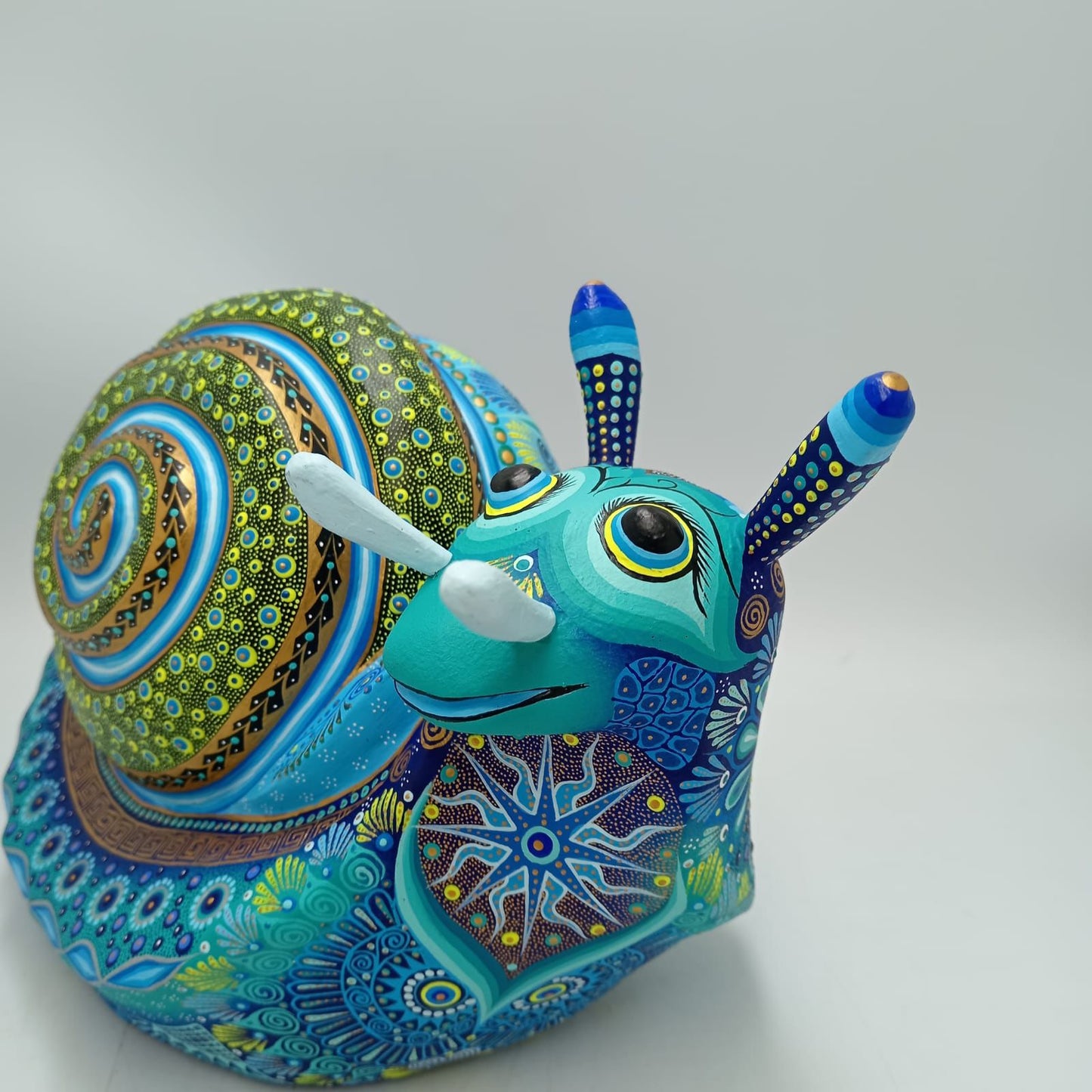 Mexican Folk Art Oaxacan Wood Carving Alebrije Hand Made, Snail By Luis Sosa PP8660