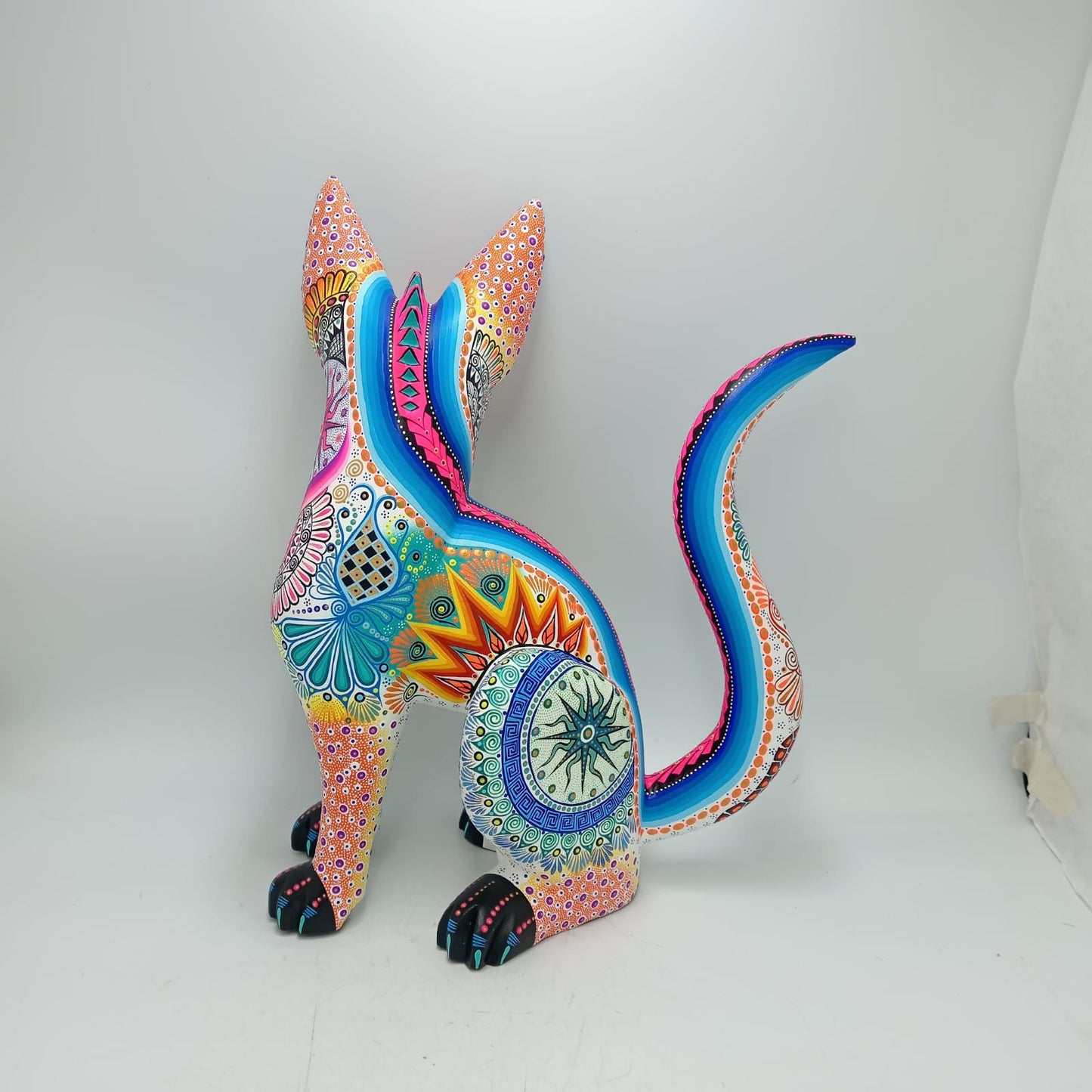 Mexican Folk Art Oaxacan Wood Carving Alebrije Hand Made, Xoloitzcuintle By Luis Sosa PP8664