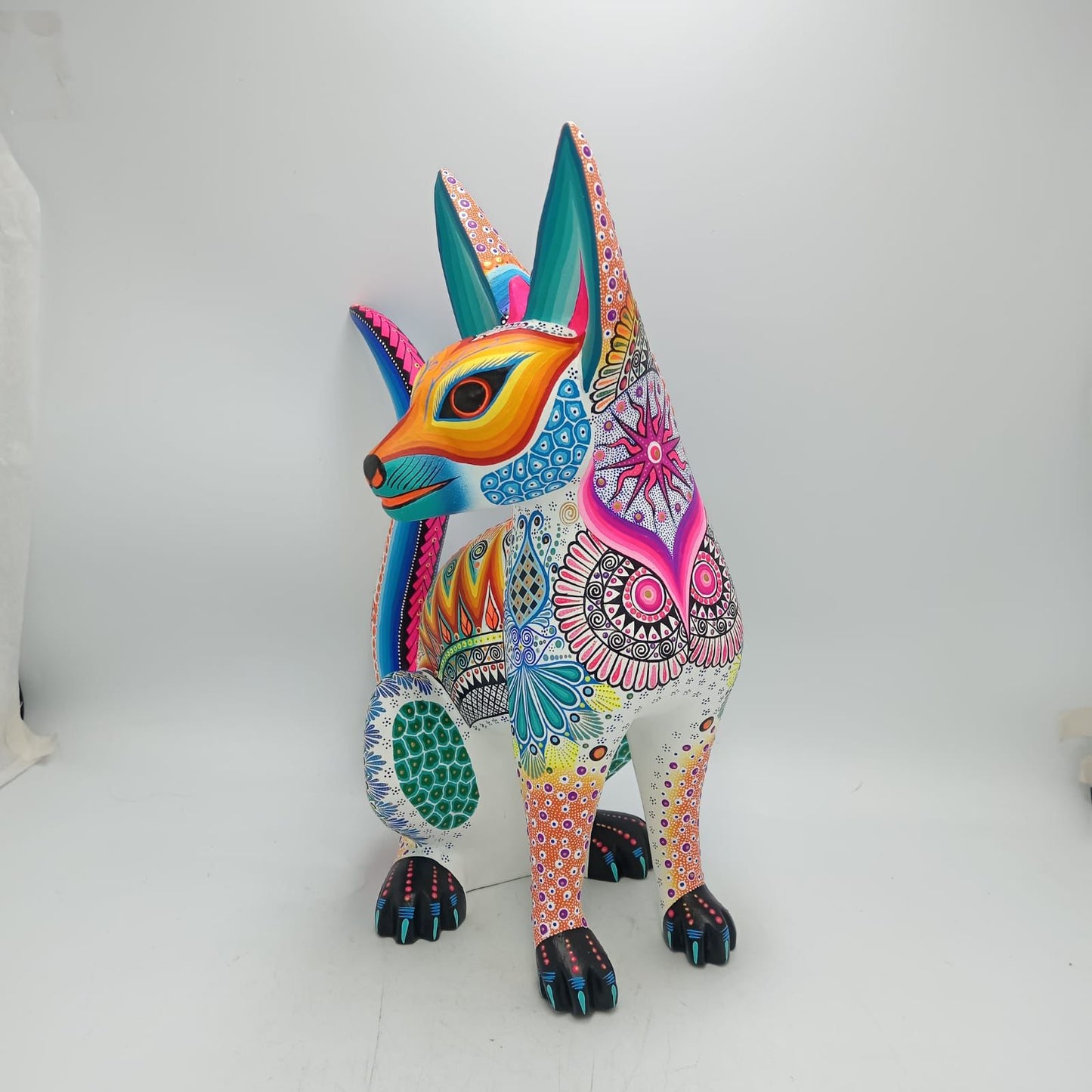 Mexican Folk Art Oaxacan Wood Carving Alebrije Hand Made, Xoloitzcuintle By Luis Sosa PP8664