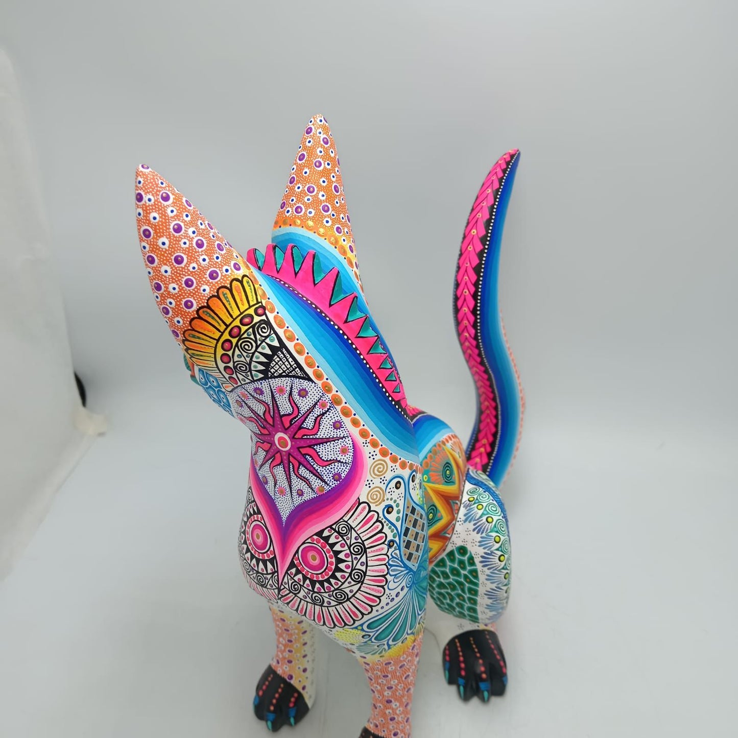 Mexican Folk Art Oaxacan Wood Carving Alebrije Hand Made, Xoloitzcuintle By Luis Sosa PP8664