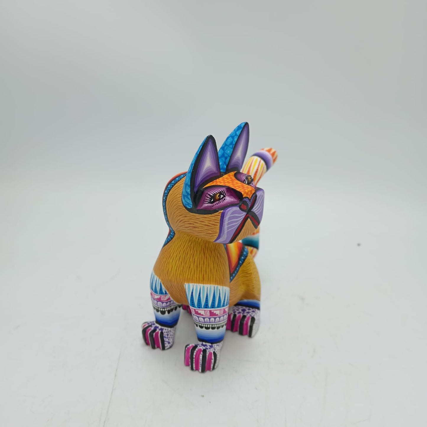 Mexican Oaxacan Wood Carving Dog By Julia Fuentes PP8696