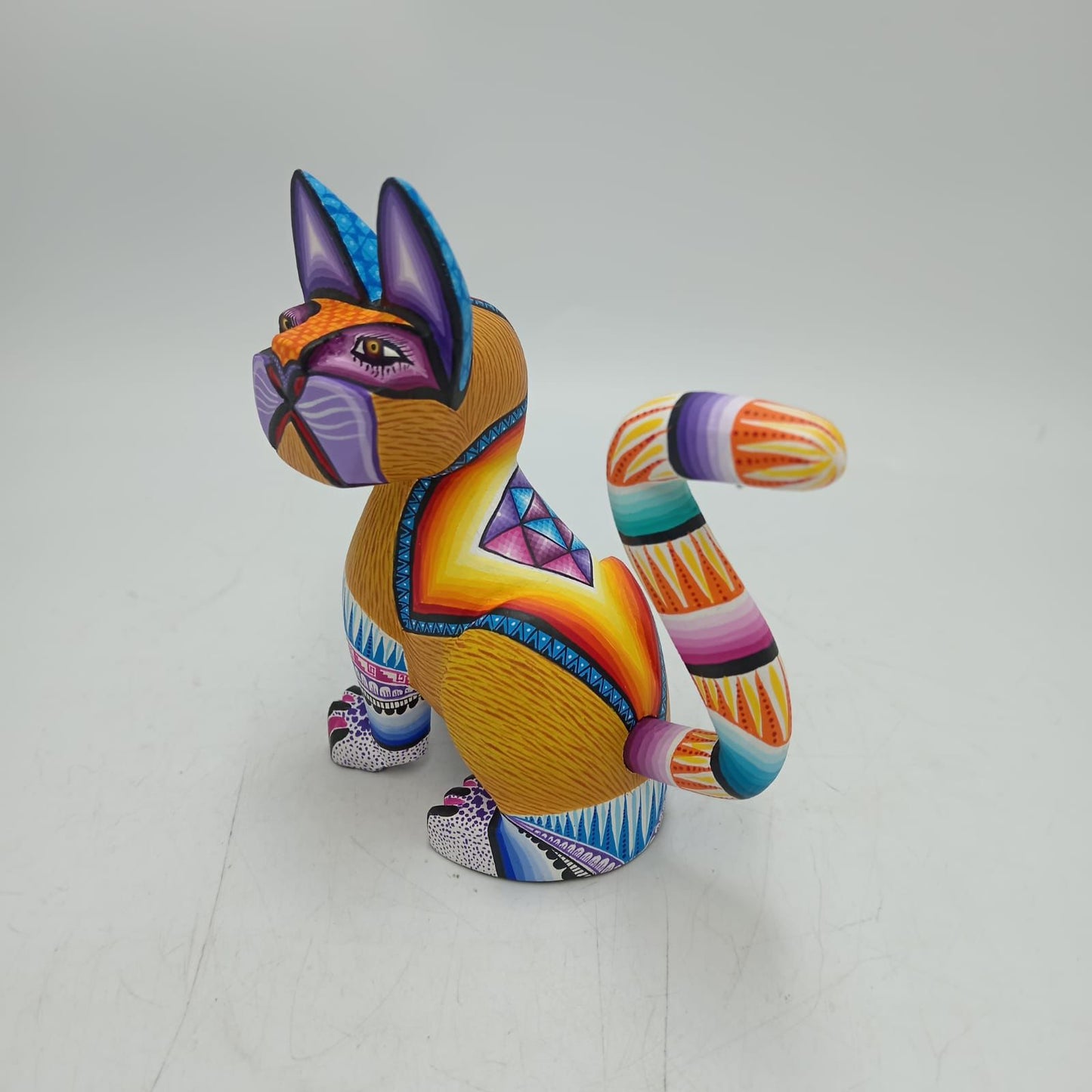 Mexican Oaxacan Wood Carving Dog By Julia Fuentes PP8696