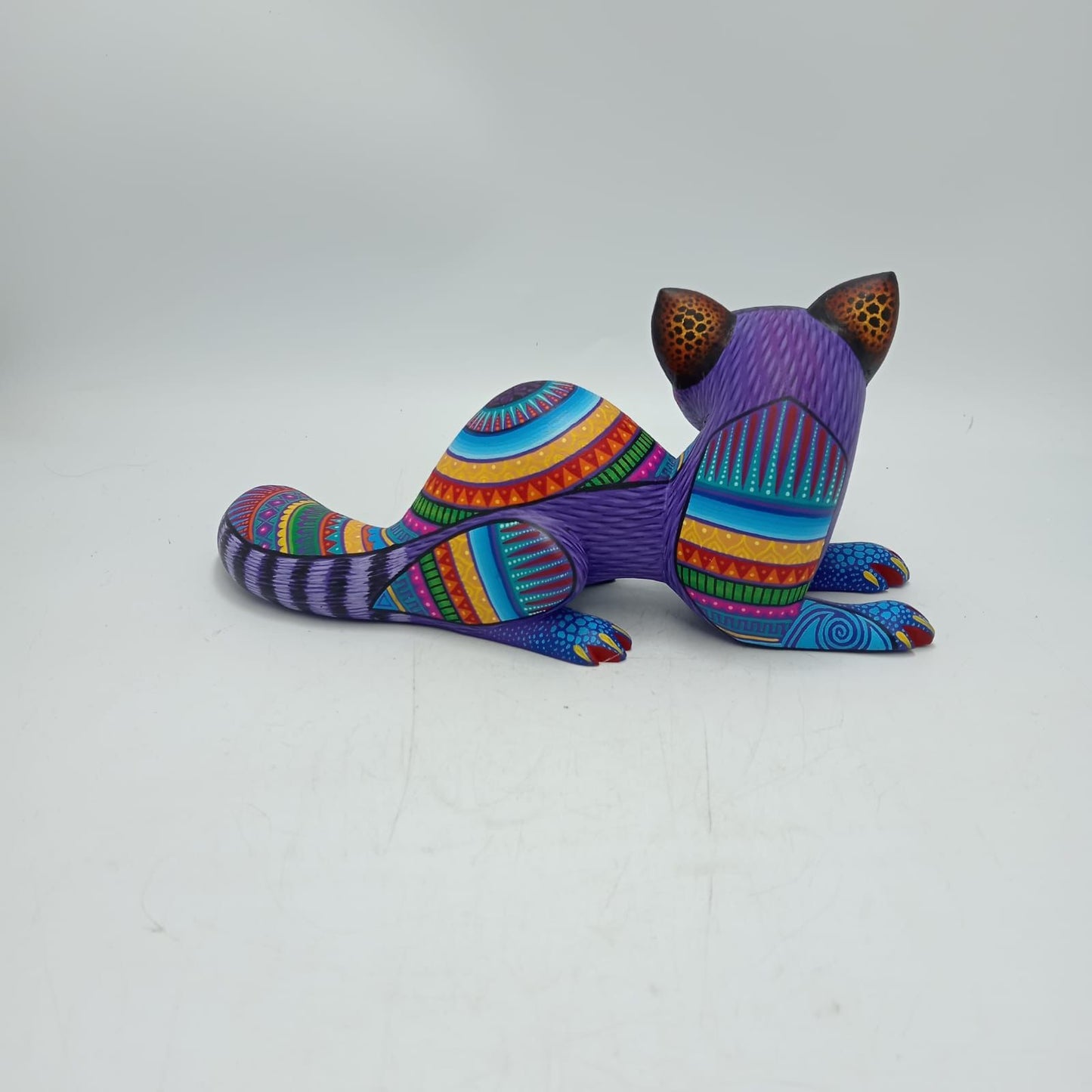 Mexican Oaxacan Wood Carving Racoon By Julia Fuentes PP8697