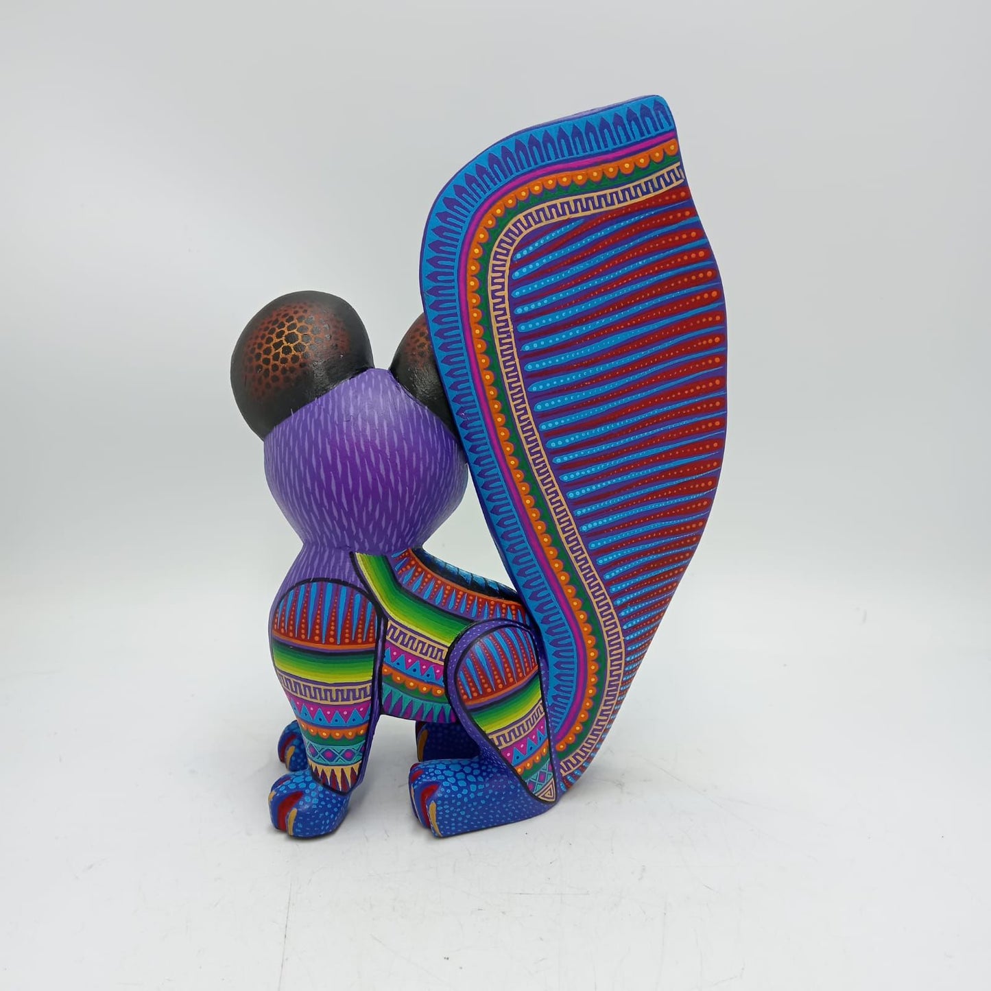 Mexican Oaxacan Wood Carving Lemur By Julia Fuentes PP8699