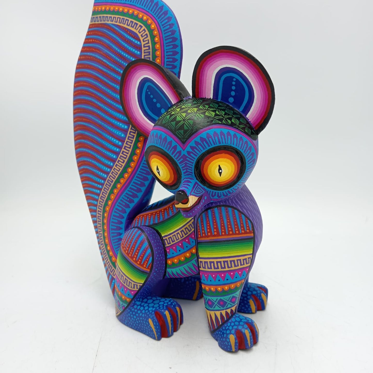 Mexican Oaxacan Wood Carving Lemur By Julia Fuentes PP8699