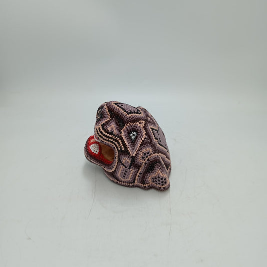 Mexican Folk Art Huichol Beaded Jaguar Head By Mayola Villa Lopez PP8736 Oaxaca