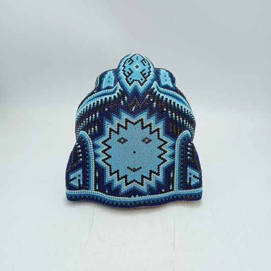 Mexican Folk Art Huichol Beaded Jaguar Head By Mayola Villa Lopez PP8745
