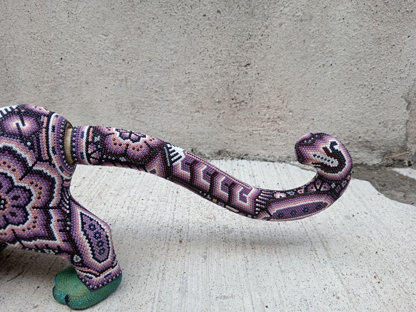 Mexican Huichol Hand Beaded Jaguar By Isandro Villa Lopez PP8762