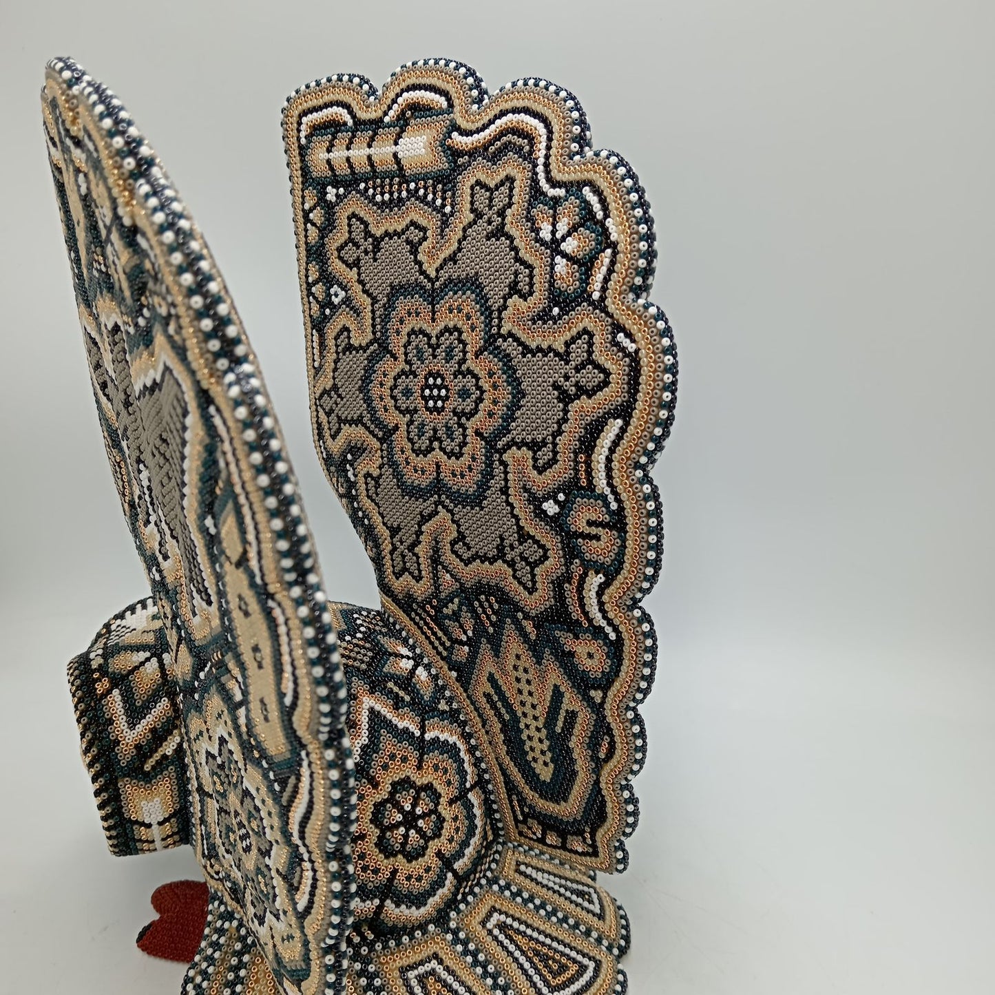 Mexican Huichol Hand Beaded Owl By Isandro Villa Lopez PP8765