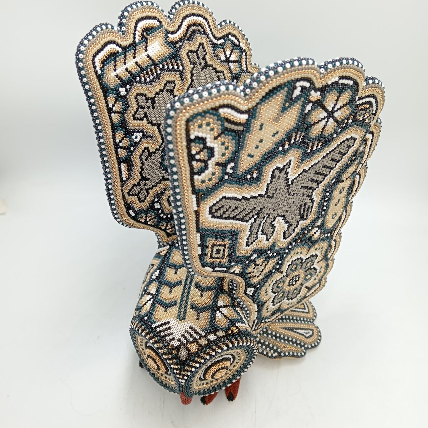 Mexican Huichol Hand Beaded Owl By Isandro Villa Lopez PP8765