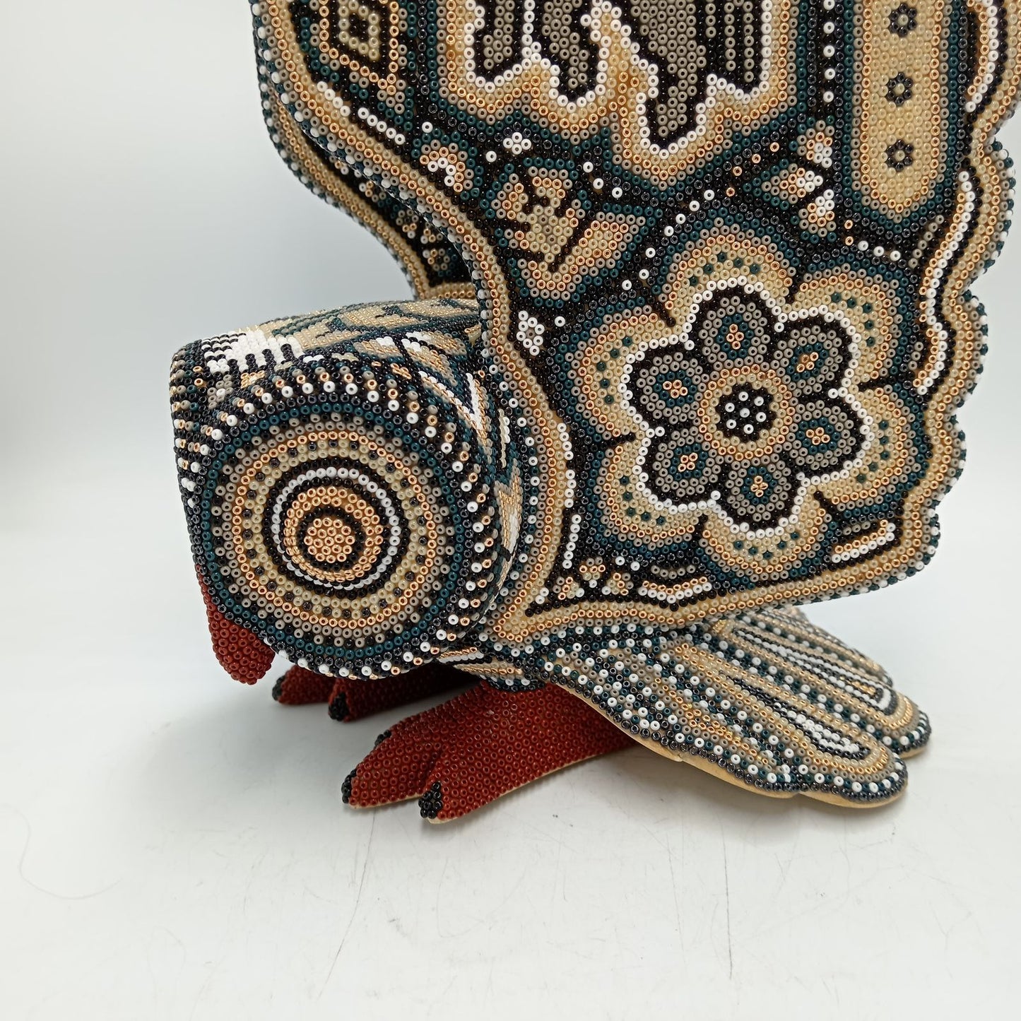 Mexican Huichol Hand Beaded Owl By Isandro Villa Lopez PP8765